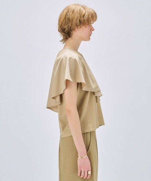 cloenc（クロエンス）の「【マシンウォッシュ】ラッフルプルオーバー（Tシャツ/カットソー・レディース・ブラック/ホワイト/ベージュ・02）」の14枚目の写真