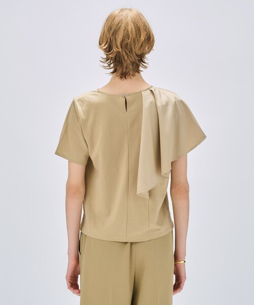 cloenc（クロエンス）の「【マシンウォッシュ】ラッフルプルオーバー（Tシャツ/カットソー・レディース・ブラック/ホワイト/ベージュ・02）」の10枚目の写真