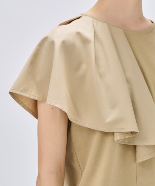 cloenc（クロエンス）の「【マシンウォッシュ】ラッフルプルオーバー（Tシャツ/カットソー・レディース・ブラック/ホワイト/ベージュ・02）」の19枚目の写真