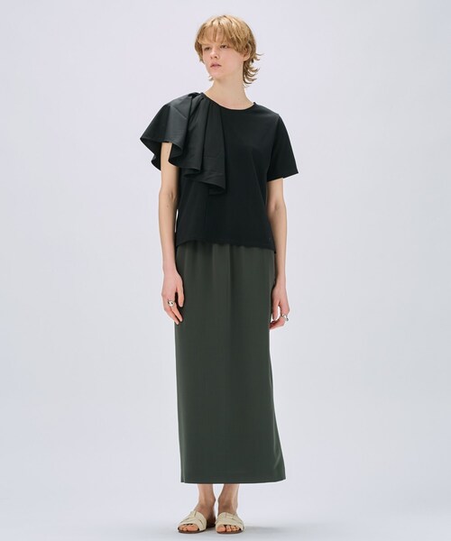 cloenc（クロエンス）の「【マシンウォッシュ】ラッフルプルオーバー（Tシャツ/カットソー・レディース・ブラック/ホワイト/ベージュ・02）」の21枚目の写真