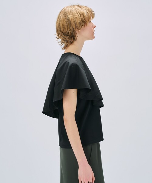 cloenc（クロエンス）の「【マシンウォッシュ】ラッフルプルオーバー（Tシャツ/カットソー・レディース・ブラック/ホワイト/ベージュ・02）」の15枚目の写真