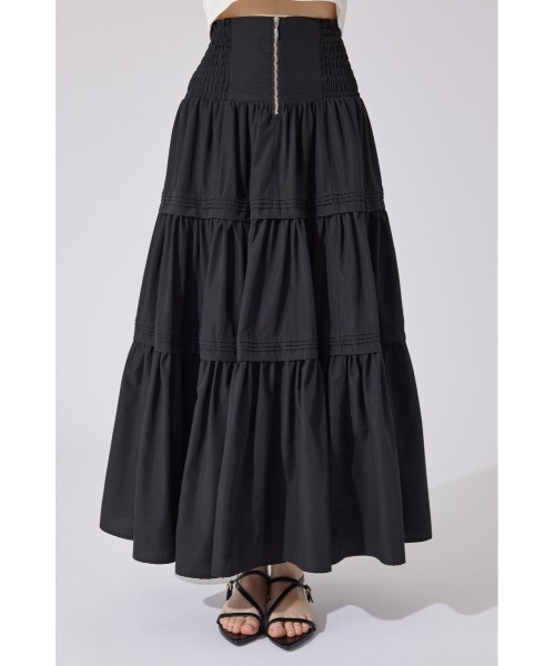 rienda(リエンダ)の「ウエストシャーリングタックデザインフレアスカート(スカート・レディース・ホワイト/ブラック/マルチ・FREE)」の19枚目の写真