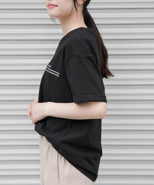 FORK&SPOON（フォークアンドスプーン）の「FORK&SPOON　エンブロイダリーTシャツ（Tシャツ/カットソー・レディース・ブラック/グレー系その他/オフホワイト・1）」の7枚目の写真