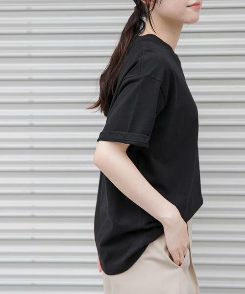 FORK&SPOON（フォークアンドスプーン）の「FORK&SPOON　エンブロイダリーTシャツ（Tシャツ/カットソー・レディース・ブラック/グレー系その他/オフホワイト・1）」の9枚目の写真