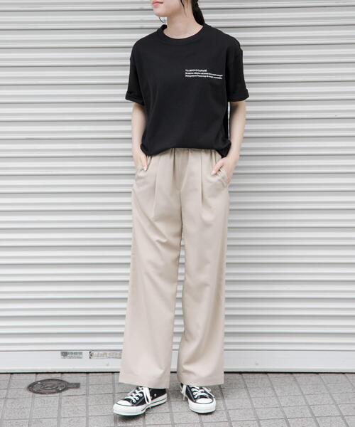 FORK&SPOON（フォークアンドスプーン）の「FORK&SPOON　エンブロイダリーTシャツ（Tシャツ/カットソー・レディース・ブラック/グレー系その他/オフホワイト・1）」の12枚目の写真