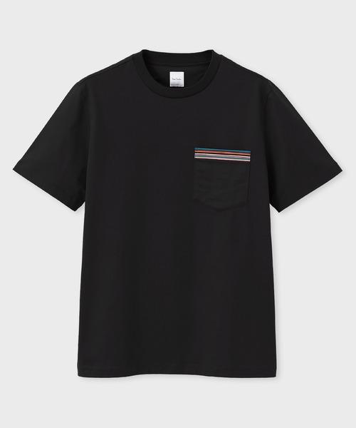 Tシャツ・カットソー Paul Smith FW25 (M1R 306U H00088 28B) シグネチャーストライプポケット 半袖カットソー / 153552 306U