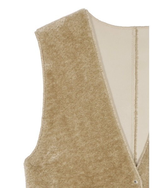 Ameri（アメリ）の「BOA V NECK REVERSIBLE PEPLUM VEST（ベスト