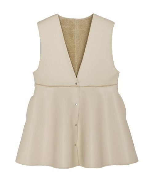 BOA V NECK REVERSIBLE PEPLUM VEST（ベスト）｜Ameri（アメリ