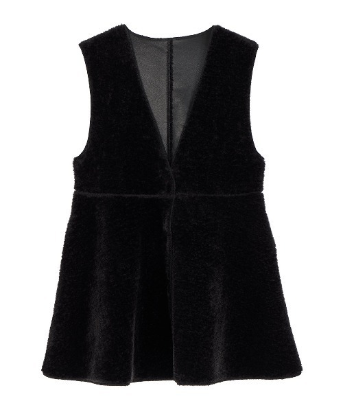 Ameri（アメリ）の「BOA V NECK REVERSIBLE PEPLUM VEST（ベスト・レディース・ブラック/カーキ/グレイッシュベージュ・SMALL/MEDIUM）」の15枚目の写真