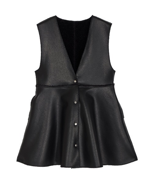 BOA V NECK REVERSIBLE PEPLUM VEST（ベスト）｜Ameri（アメリ