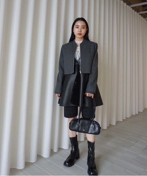 BOA V NECK REVERSIBLE PEPLUM VEST（ベスト）｜Ameri（アメリ