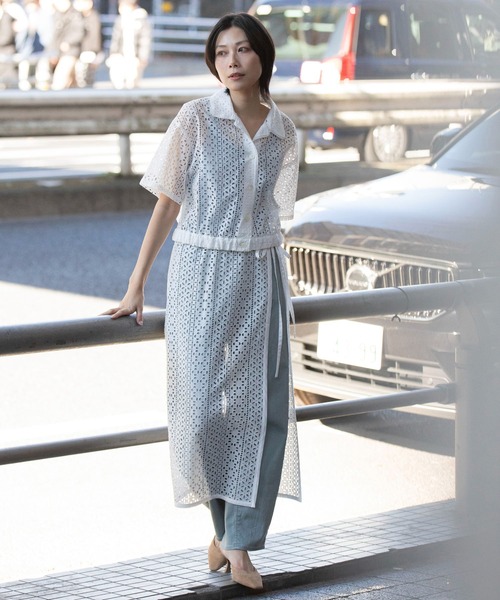 Munich（ミューニック）の「カットワークレースラップスカート（スカート・レディース・グリーン/ブラック・FREE）」の22枚目の写真