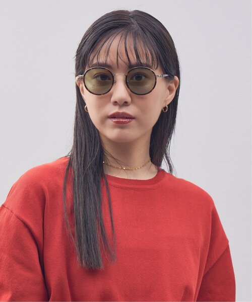 JOURNAL STANDARD relume（ジャーナルスタンダード　レリューム）の「Zoff｜JOURNAL STANDARD relume ラウンド型 サングラス｜ジャーナルスタンダード レリューム｜プラスチック×メタル｜カラーレンズ｜おしゃれ 紫外線防止 UVカット メンズ レディース ユニセックス（サングラス・レディース・ブラック系その他/ブラック/ブラウン系その他/ライトグレー系・FREE）」の2枚目の写真