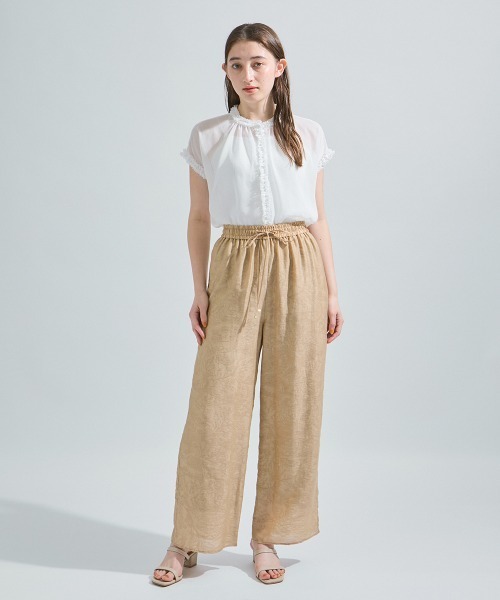 ketty(ケティ)の「シフォン楊柳フリルブラウス≪手洗い可能≫(シャツ/ブラウス・レディース・オフホワイト/ブラウン/イエロー・M)」の9枚目の写真