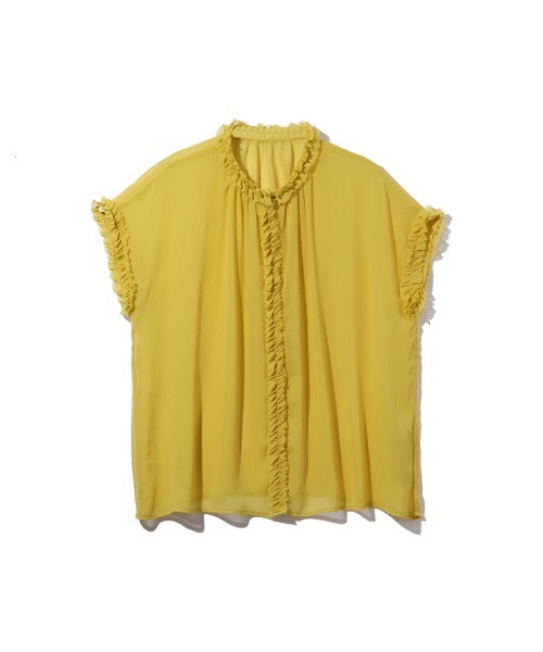 ketty(ケティ)の「シフォン楊柳フリルブラウス≪手洗い可能≫(シャツ/ブラウス・レディース・オフホワイト/ブラウン/イエロー・M)」の11枚目の写真