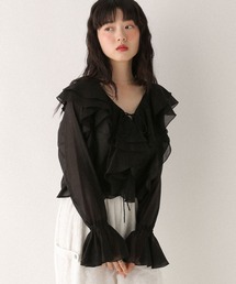 Heather | ラッフルリボンブラウス　575759(シャツ/ブラウス)