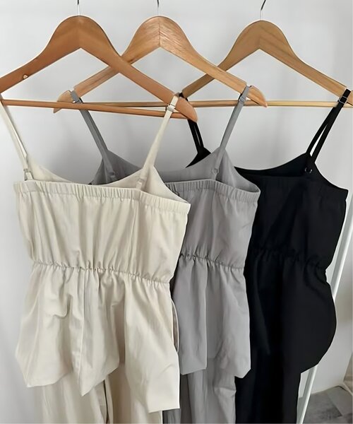 VENCEEXCHANGE（ヴァンスエクスチェンジ）の「【VENCE by yuki 】バルーンキャミサロペット（サロペット/オーバーオール・レディース・ブラック/アイボリー/グレー・FREE）」の7枚目の写真