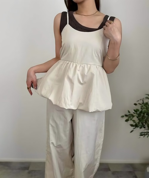 VENCEEXCHANGE（ヴァンスエクスチェンジ）の「【VENCE by yuki 】バルーンキャミサロペット（サロペット/オーバーオール・レディース・ブラック/アイボリー/グレー・FREE）」の19枚目の写真