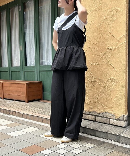 VENCEEXCHANGE（ヴァンスエクスチェンジ）の「【VENCE by yuki 】バルーンキャミサロペット（サロペット/オーバーオール・レディース・ブラック/アイボリー/グレー・FREE）」の13枚目の写真