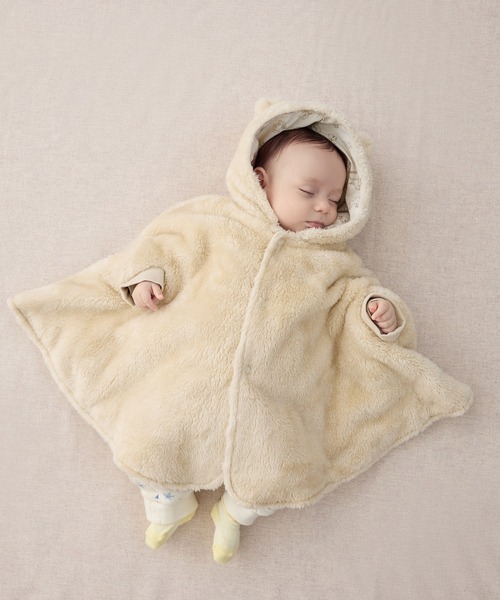 ふわふわボアくま耳3WAYケープ（その他ベビー用品）｜combimini