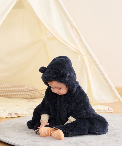 ふわふわボアくま耳3WAYケープ（その他ベビー用品）｜combimini