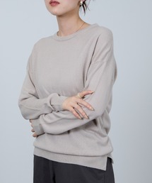 カシミヤタッチクルーネックニット