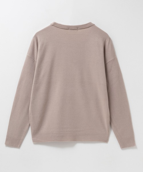 NAVY(ネイビー)の「カシミヤタッチクルーネックニット(ニット/セーター・レディース・グレイッシュベージュ/ネイビー/グレー・L/M)」の5枚目の写真