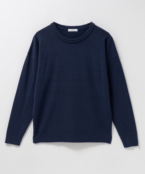 NAVY(ネイビー)の「カシミヤタッチクルーネックニット(ニット/セーター・レディース・グレイッシュベージュ/ネイビー/グレー・L/M)」の22枚目の写真