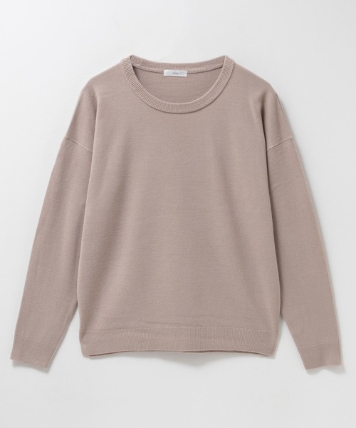 NAVY(ネイビー)の「カシミヤタッチクルーネックニット(ニット/セーター・レディース・グレイッシュベージュ/ネイビー/グレー・L/M)」の21枚目の写真