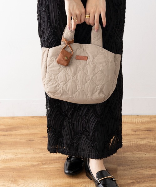 黒いキルティングトートバッグ toleur】ナイロンキルティングトート 11988（トートバッグ