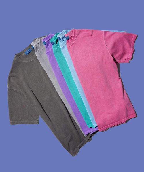 TOWNCRAFT(タウンクラフト)の「TOWNCRAFT / タウンクラフト VINTAGE DYE 9OZ TEE ヴィンテージ加工 ピグメント ヘビーウェイト 半袖Tシャツ(Tシャツ/カットソー・メンズ・ブラック/ターコイズブルー/グレー/ピンク/グリーン/パープル・MEDIUM/LARGE/X-LARGE)」の1枚目の写真