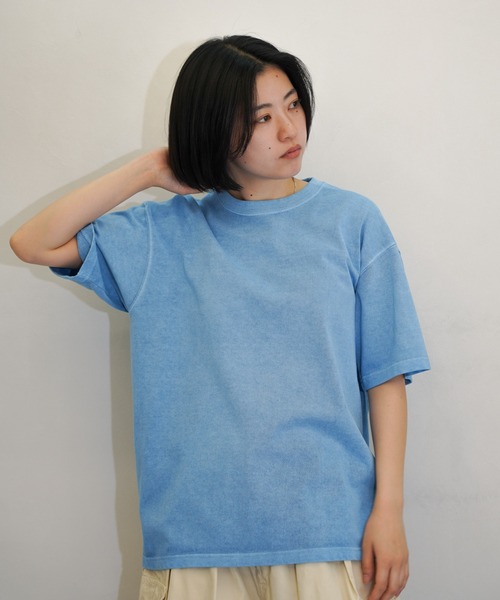 TOWNCRAFT(タウンクラフト)の「TOWNCRAFT / タウンクラフト VINTAGE DYE 9OZ TEE ヴィンテージ加工 ピグメント ヘビーウェイト 半袖Tシャツ(Tシャツ/カットソー・メンズ・ブラック/ターコイズブルー/グレー/ピンク/グリーン/パープル・MEDIUM/LARGE/X-LARGE)」の5枚目の写真
