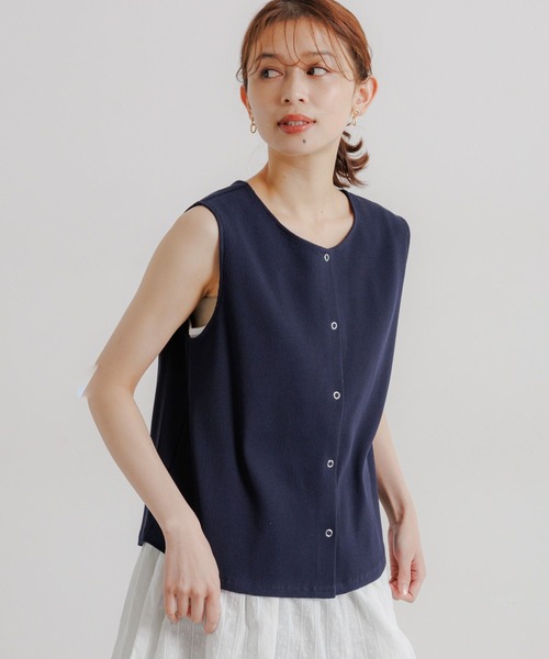 studio CLIP(スタディオクリップ)の「ダブルフロントワッフルベストタンクトップ(タンクトップ・レディース・ネイビー/ブラック・FREE)」の19枚目の写真