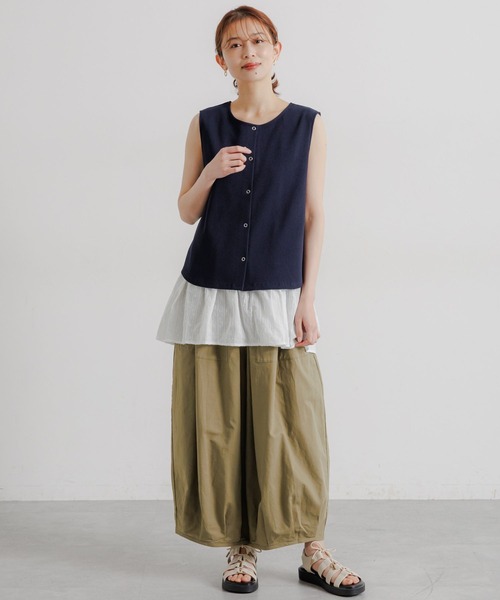 studio CLIP(スタディオクリップ)の「ダブルフロントワッフルベストタンクトップ(タンクトップ・レディース・ネイビー/ブラック・FREE)」の16枚目の写真