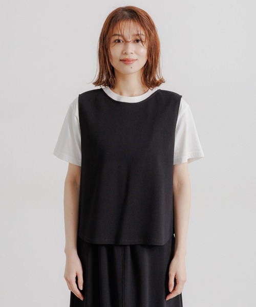 studio CLIP(スタディオクリップ)の「ダブルフロントワッフルベストタンクトップ(タンクトップ・レディース・ネイビー/ブラック・FREE)」の12枚目の写真