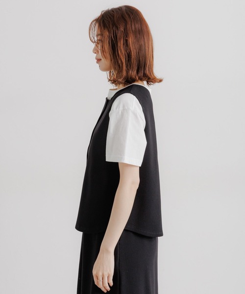 studio CLIP(スタディオクリップ)の「ダブルフロントワッフルベストタンクトップ(タンクトップ・レディース・ネイビー/ブラック・FREE)」の11枚目の写真