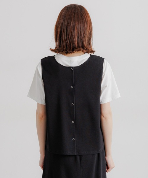 studio CLIP(スタディオクリップ)の「ダブルフロントワッフルベストタンクトップ(タンクトップ・レディース・ネイビー/ブラック・FREE)」の9枚目の写真