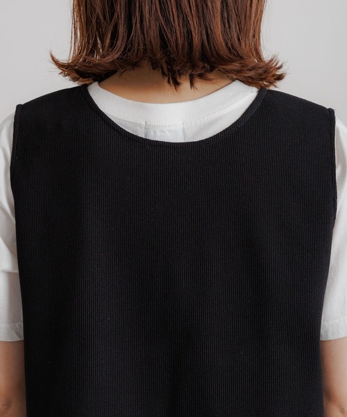 studio CLIP(スタディオクリップ)の「ダブルフロントワッフルベストタンクトップ(タンクトップ・レディース・ネイビー/ブラック・FREE)」の5枚目の写真