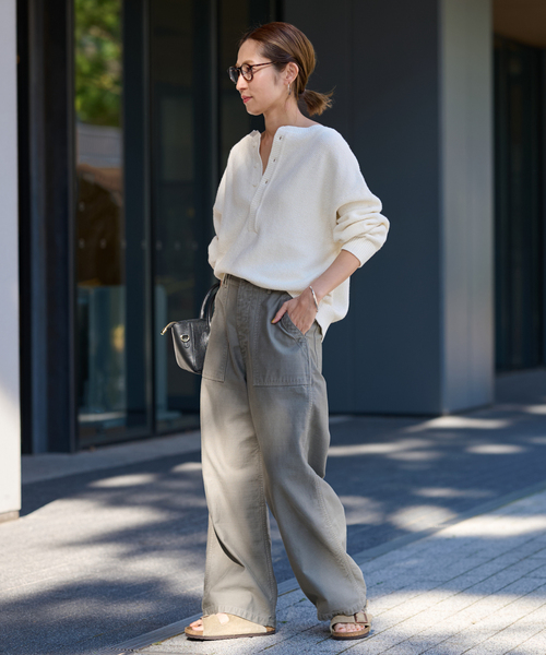 【新品タグ付】FRAMeWORK　フレームワーク　カノコ2WAYヘンリーニット セール】≪追加 / 新色≫カノコ2WAYヘンリーニット（ニット/セーター