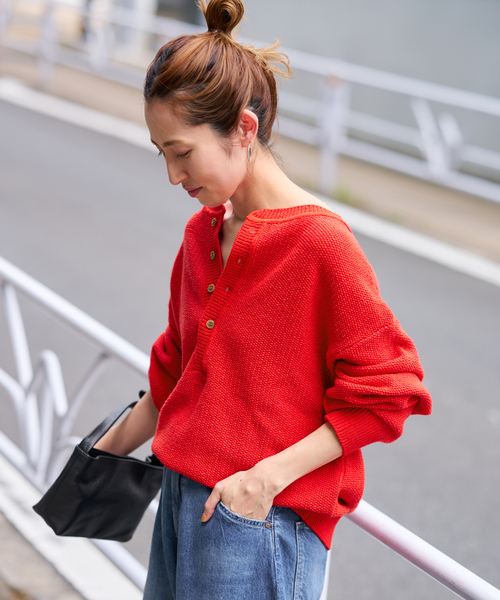 ≪追加 / 新色≫カノコ2WAYヘンリーニット（ニット/セーター