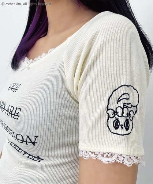 セール】『エスターバニー』半袖レースカットソー（Tシャツ