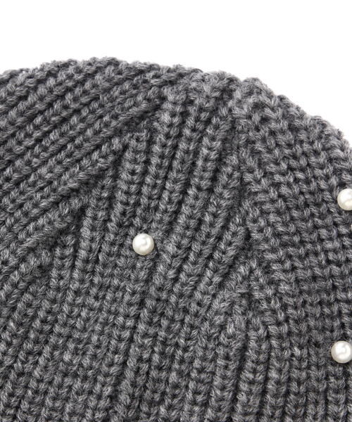 FREE'S MART（フリーズマート）の「パンチングニットワッチ（ニットキャップ/ビーニー・レディース・ブラック/グレー・ﾌﾘ-）」の10枚目の写真
