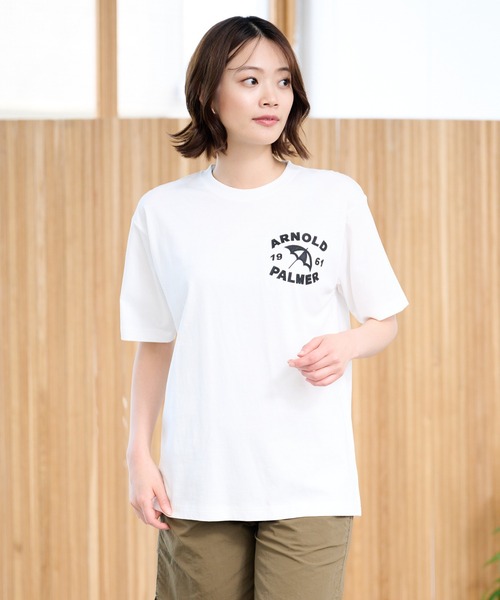 Arnold Palmer(アーノルドパーマー)の「シェア AP アップリケ モチーフ Tシャツ(Tシャツ/カットソー・レディース・ホワイト/チャコール/ダークグリーン・LL/L/M/S/XS)」の6枚目の写真