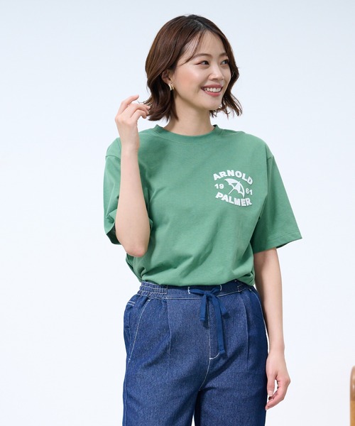Arnold Palmer(アーノルドパーマー)の「シェア AP アップリケ モチーフ Tシャツ(Tシャツ/カットソー・レディース・ホワイト/チャコール/ダークグリーン・LL/L/M/S/XS)」の16枚目の写真