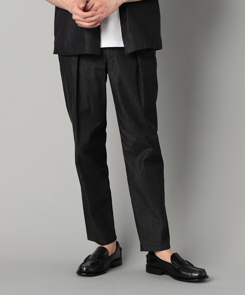 COMME CA MEN(コムサメン)の「岡山織り超長綿高密度デニム インタックパンツ(スラックス・メンズ・ネイビー/ブラック・M/L)」の6枚目の写真