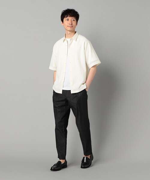 COMME CA MEN(コムサメン)の「岡山織り超長綿高密度デニム インタックパンツ(スラックス・メンズ・ネイビー/ブラック・M/L)」の7枚目の写真