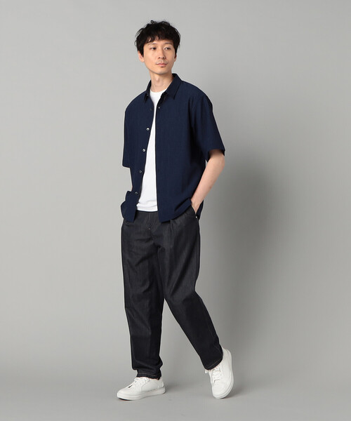 COMME CA MEN(コムサメン)の「岡山織り超長綿高密度デニム インタックパンツ(スラックス・メンズ・ネイビー/ブラック・M/L)」の10枚目の写真