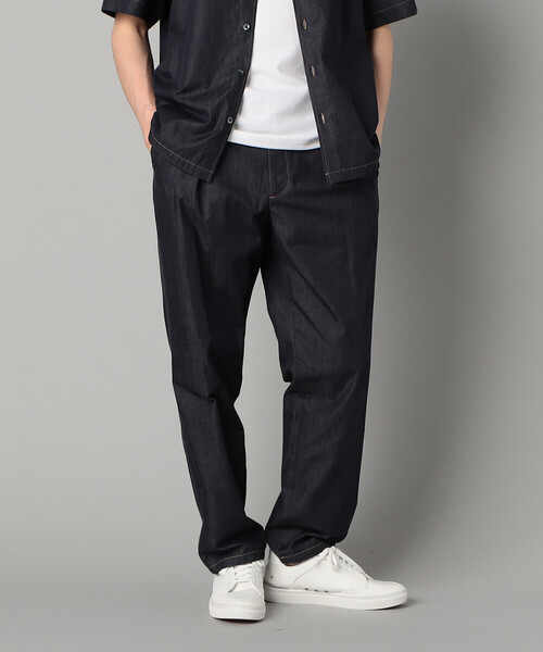 COMME CA MEN(コムサメン)の「岡山織り超長綿高密度デニム インタックパンツ(スラックス・メンズ・ネイビー/ブラック・M/L)」の14枚目の写真