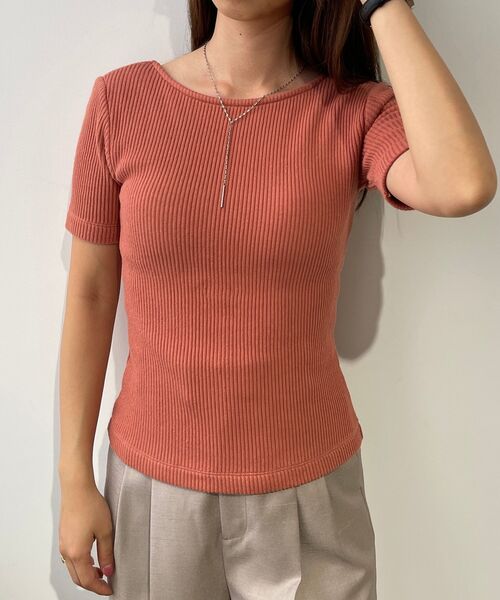 STRATA(エストラータ)の「カップ付き5分袖トップス 【低身長・小柄女性】(Tシャツ/カットソー・レディース・グレー/ベージュ/オレンジ・ONE SIZE)」の16枚目の写真