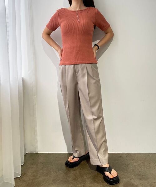 STRATA(エストラータ)の「カップ付き5分袖トップス 【低身長・小柄女性】(Tシャツ/カットソー・レディース・グレー/ベージュ/オレンジ・ONE SIZE)」の15枚目の写真
